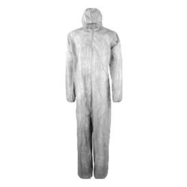 Disposable Plastic Coverall "TST" PP Hood Zipper 35g Size M (1 Unit) 