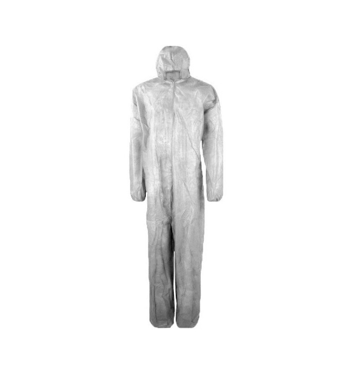 Disposable Plastic Coverall "TST" PP Hood Zipper 35g Size XL (1 Unit) Disposable Plastic Coverall "TST" PP Hood Zipper 35g Size XL (1 Unit)