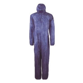 Disposable Plastic Coverall "TST" PP Hood Zipper Size L Blue (1 Unit) 