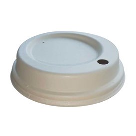 Lid with Hole of Moulded Cellulose Fibre White Ø9cm (1.200 Units)