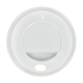 Lid with Hole for Paper Cup 7Oz White Ø7,2cm (100 Units)