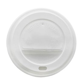 Lid for Paper Cup Hole White 12, 16 and 22 Oz Ø9,0cm (100 Units) 