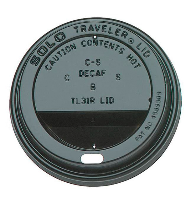Lid for Cup Hole 6 and 8 Oz Black Ø8,0cm (1000 Units)