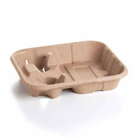 Paper Cup Carrier with 2 Holes and Food Tray (125 Units)