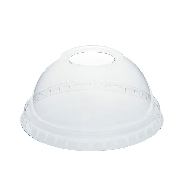 Plastic Dome Lid with Hole PET Clear for Cup Ø7,8cm (1250 Units) Plastic Dome Lid with Hole PET Clear for Cup Ø7,8cm (1250 Units)