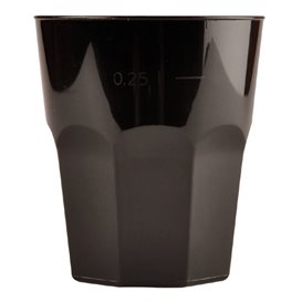 Plastic Cup for Cocktail PP Black Ø8,4cm 270ml (20 Units) 