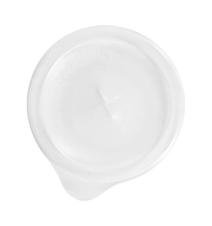 Plastic Lid with Straw Slot PS Easy Open Clear Flat Ø8cm (100 Units) Plastic Lid with Straw Slot PS Easy Open Clear Flat Ø8cm (100 Units)