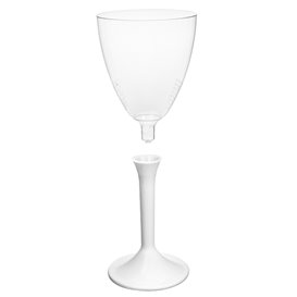 Plastic Stemmed Glass Wine White Removable Stem 180ml (40 Units)