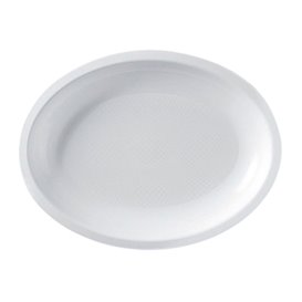 Plastic Platter Microwavable Oval Shape White 25,5x19 cm (600 Units)