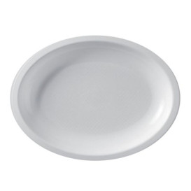 Plastic Platter Microwavable Oval Shape White 31,5x22 cm (300 Units)