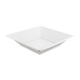 Plastic Plate PS Deep Square shape White 17 cm (6 Units) 
