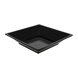 Plastic Plate Deep Square shape Black 17 cm (25 Units) 