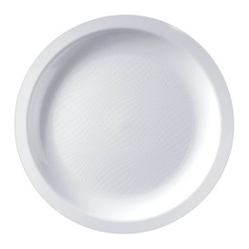 Plastic Plate Flat White "Round" PP Ø18,5 cm (600 Units)