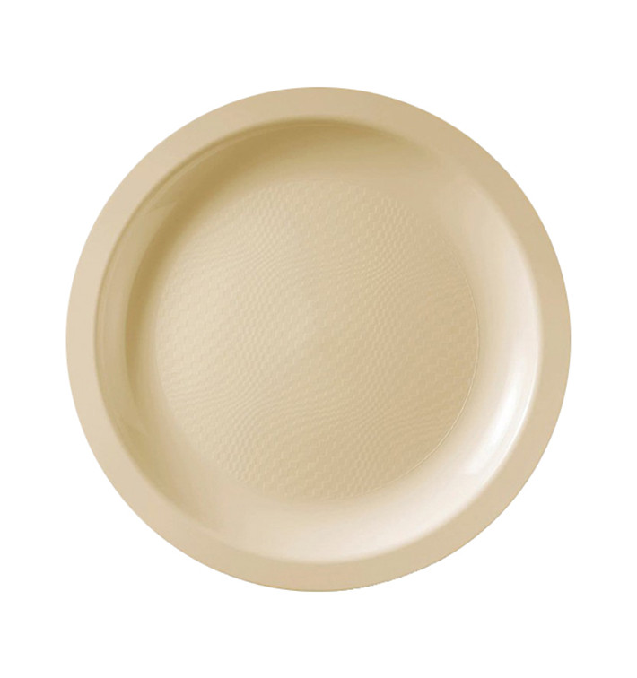 Plastic Plate Flat Cream "Round" PP18,5 cm (50 Units) 