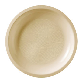 Plastic Plate Flat Cream "Round" PP Ø22 cm (600 Units)