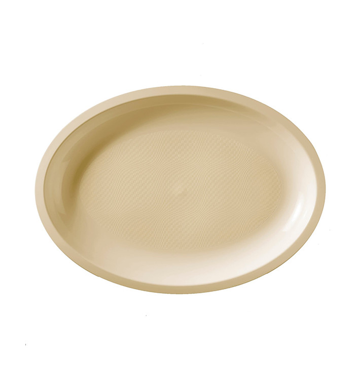 Plastic Platter Microwavable Oval Shape Cream "Round" 31,5x22 cm (25 Units) Plastic Platter Microwavable Oval Shape Cream "Round" 31,5x22 cm (25 Units)