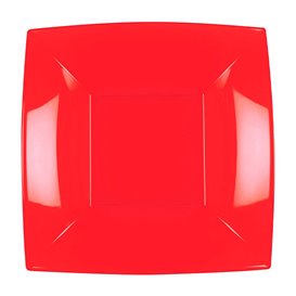 Plastic Plate Deep Red "Nice" PP 18 cm (25 Units) 