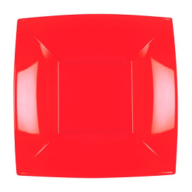 Plastic Plate Deep Red "Nice" PP 18 cm (300 Units)