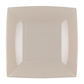Plastic Plate Flat Beige "Nice" PP 18 cm (25 Units) 