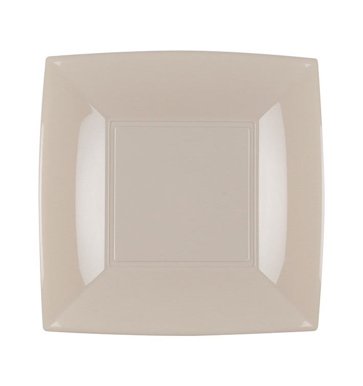 Plastic Plate Flat Beige "Nice" PP 18 cm (25 Units) Plastic Plate Flat Beige "Nice" PP 18 cm (25 Units)