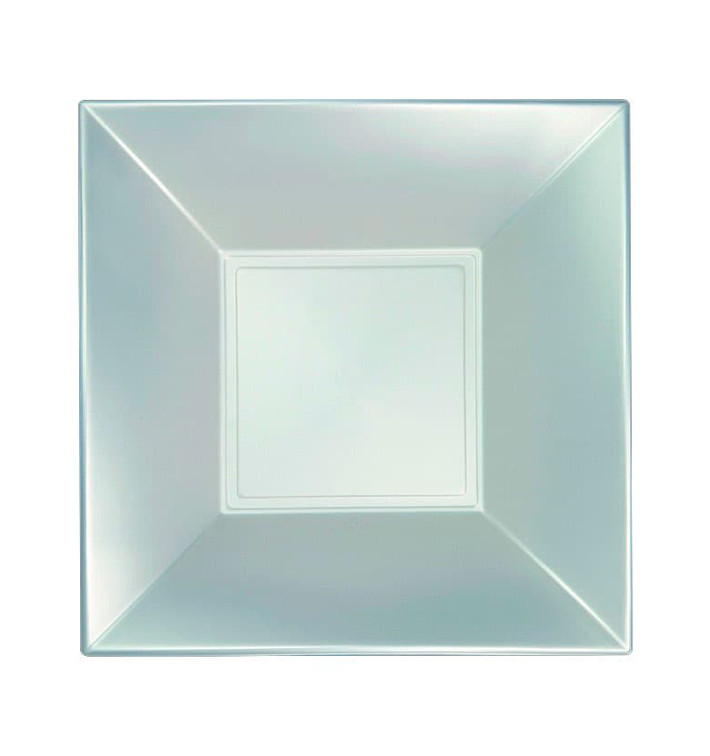 Plastic Plate Deep Silver "Nice" Pearl PP 18 cm (25 Units) Plastic Plate Deep Silver "Nice" Pearl PP 18 cm (25 Units)