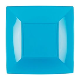 Plastic Plate Flat Turquoise "Nice" PP 18 cm (25 Units) 