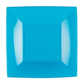 Plastic Plate Flat Turquoise "Nice" PP 23 cm (25 Units) 