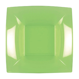 Plastic Plate Deep Lime Green "Nice" PP 18 cm (25 Units) 