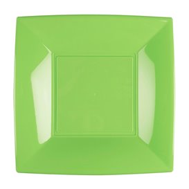 Plastic Plate Flat Lime Green "Nice" PP 23 cm (25 Units) 