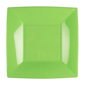 Plastic Plate Flat Lime Green "Nice" PP 23 cm (300 Units)