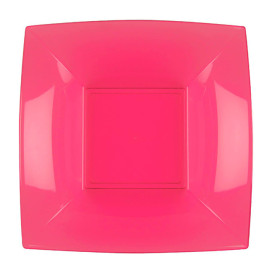 Plastic Plate Deep Fuchsia "Nice" PP 18 cm (300 Units)