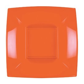 Plastic Plate Deep Orange "Nice" PP 18 cm (25 Units) 