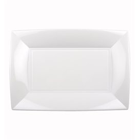 Plastic Tray Microwavable White "Nice" 28x19cm (12 Units) 