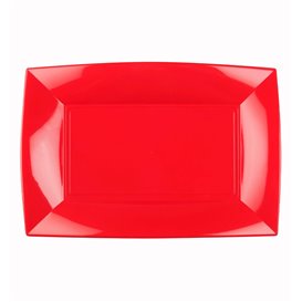 Plastic Tray Microwavable Red "Nice" 28x19cm (12 Units) 
