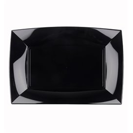 Plastic Tray Microwavable Black "Nice" 28x19cm (12 Units) 