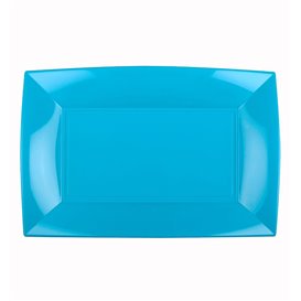 Plastic Tray Microwavable Turquoise "Nice" 28x19cm (12 Units) 