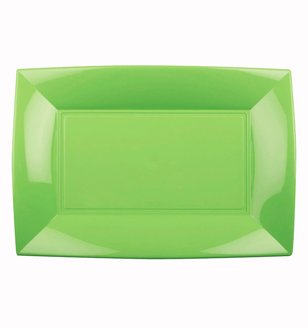 Plastic Tray Microwavable Lime Green "Nice" 28x19cm (240 Units)