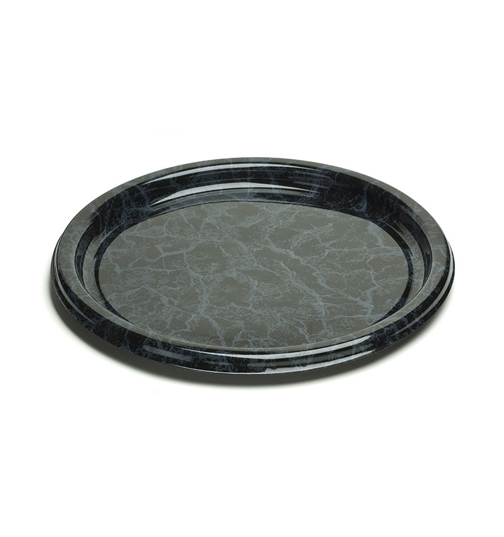 Plastic Tray Round Shape Marble 34 cm (5 Units) Plastic Tray Round Shape Marble 34 cm (5 Units)