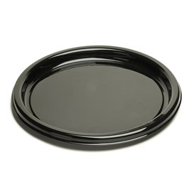 Plastic Tray Round Shape Black 40 cm (10 Units) 