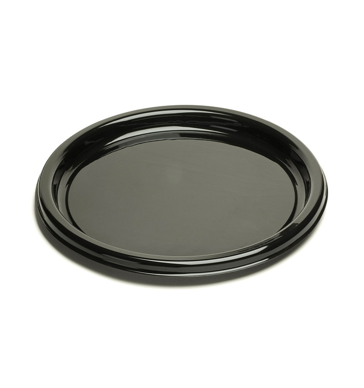 Plastic Tray Round Shape Black 40 cm (50 Uds) Plastic Tray Round Shape Black 40 cm (50 Uds)