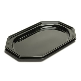 Plastic Tray Octogonal Shape Black 36x24 cm (10 Units) 