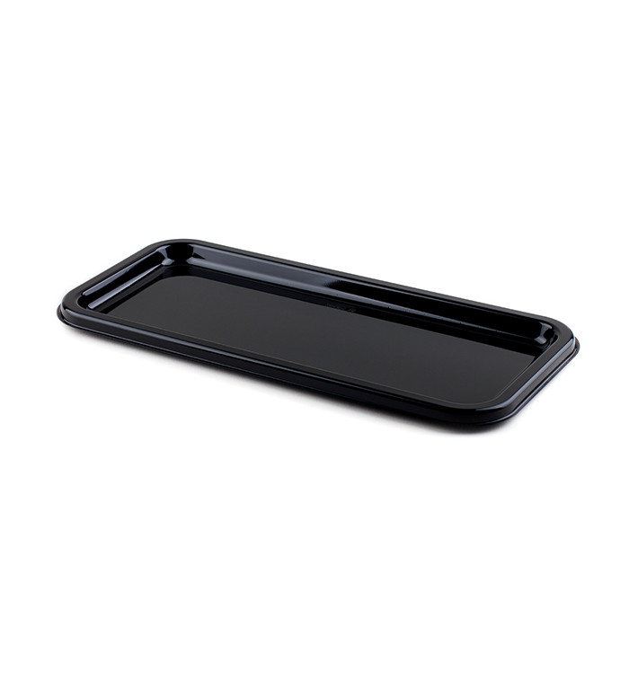 Plastic Tray - Black Rectangular Serving Tray