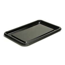 Plastic Tray Rectangular Shape Black 35X24 cm (50 Uds)