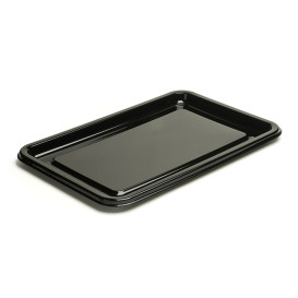 Plastic Tray Rectangular Shape Black 35X24 cm (50 Uds)