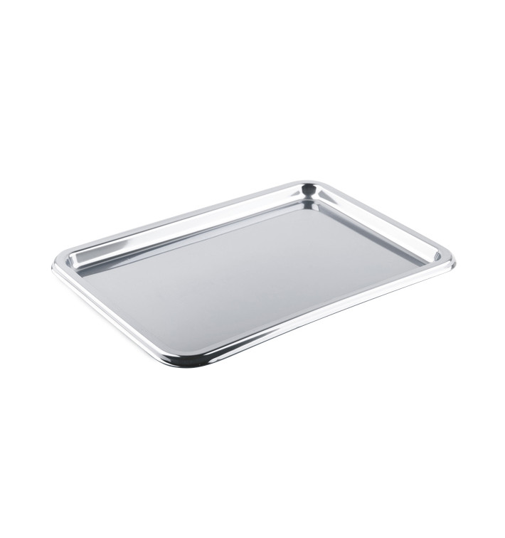 Plastic Tray Rectangular Shape Silver 35X24 cm (5 Units) Plastic Tray Rectangular Shape Silver 35X24 cm (5 Units)