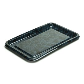 Plastic Platter Rectangular Shape Marble 46X30 cm (50 Units)