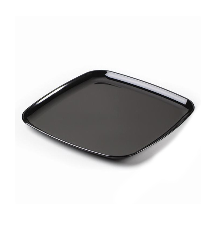 Plastic Tray Square Shape Hard Black 35x35 cm (5 Units) Plastic Tray Square Shape Hard Black 35x35 cm (5 Units)
