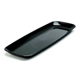 Plastic Tray Rectangular Shape Hard Black 17x45cm (5 Units) 