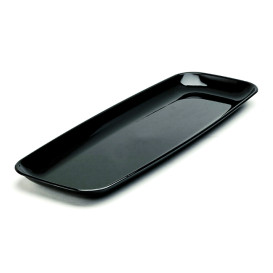 Plastic Tray Rectangular Shape Hard Black 17x45cm (25 Uds)