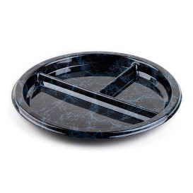 Plastic Plate Round Shape 3C Marble 26 cm (25 Units) 